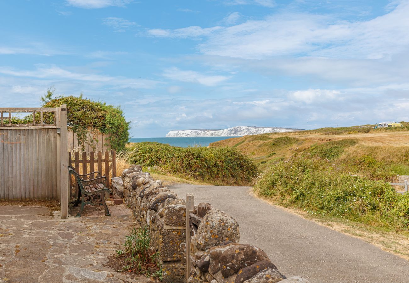 Panoramic views of the sea, coastline and countryside from Moon Chine Cottage on the Isle of Wight.